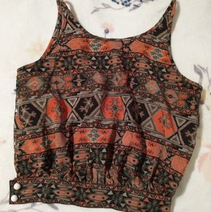 Vintage printed crop top
